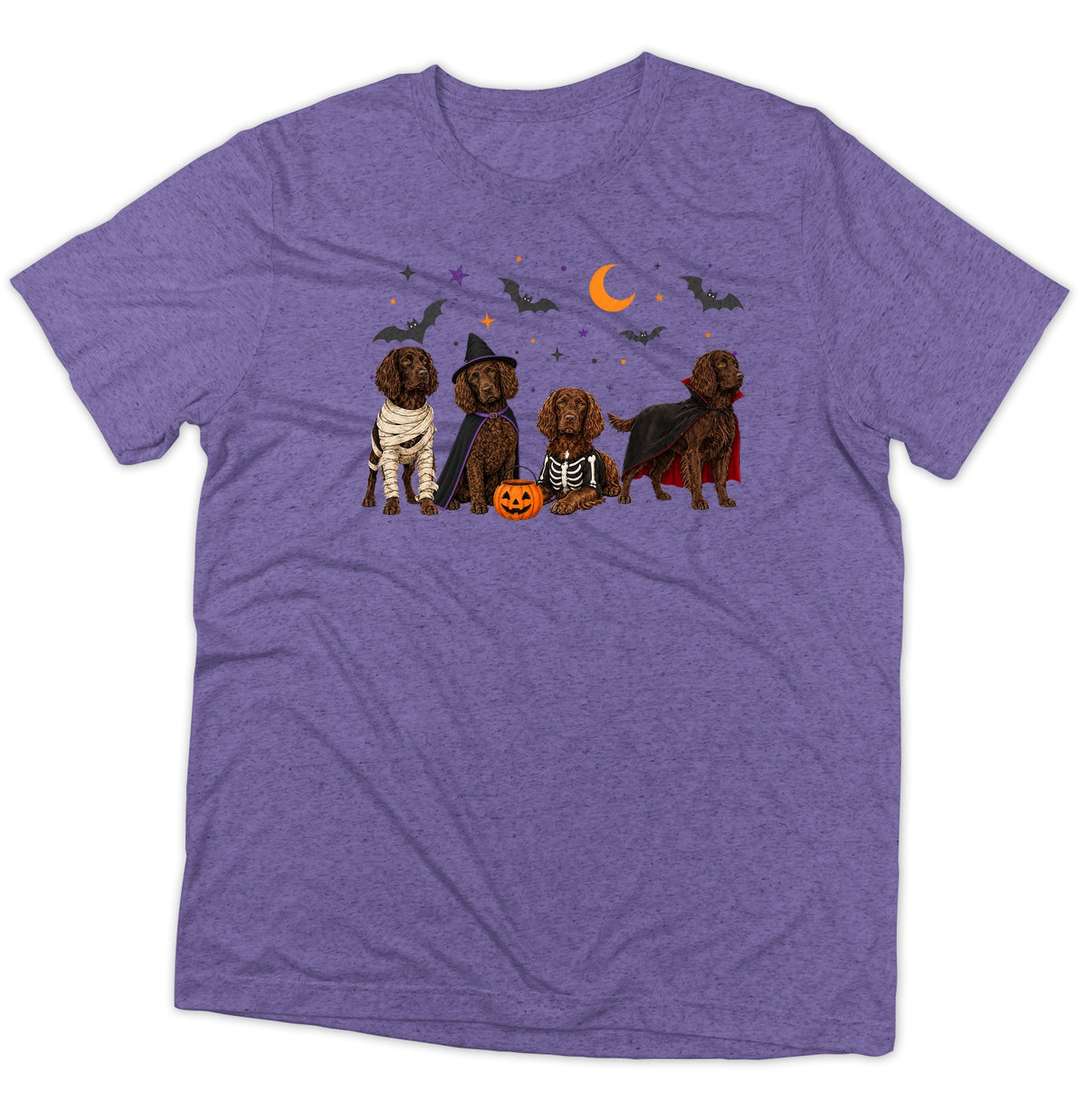 Boykin Spaniel Halloween Lineup - Adult Tri-Blend T-Shirt