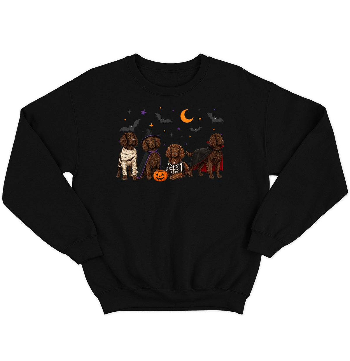 Boykin Spaniel Halloween Lineup - Adult Unisex Crewneck Sweatshirt