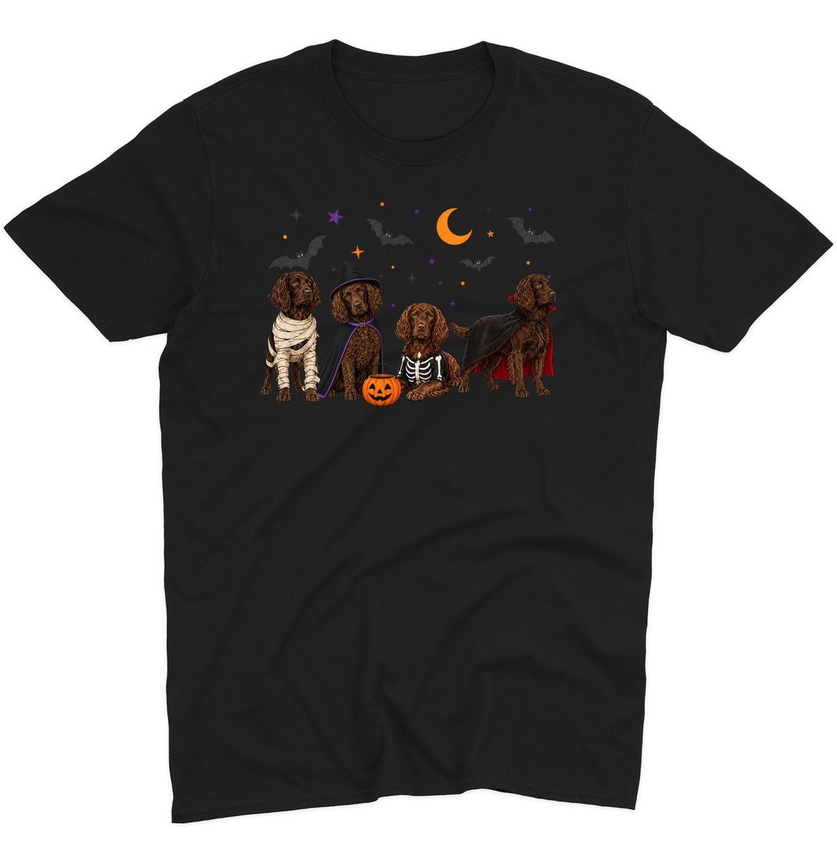 Boykin Spaniel Halloween Lineup - Adult Unisex T-Shirt
