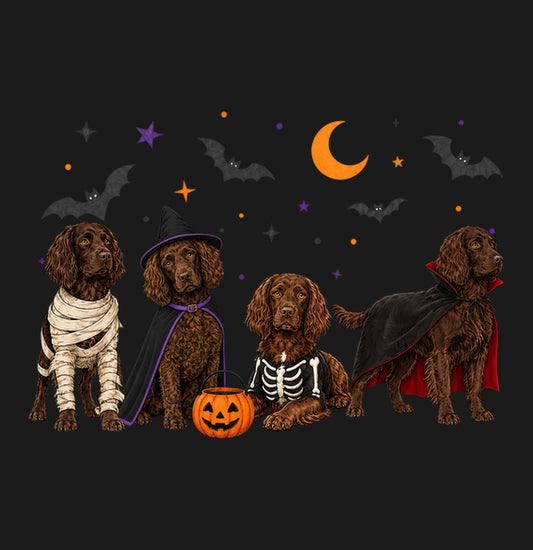 Boykin Spaniel Halloween Lineup - Adult Unisex T-Shirt