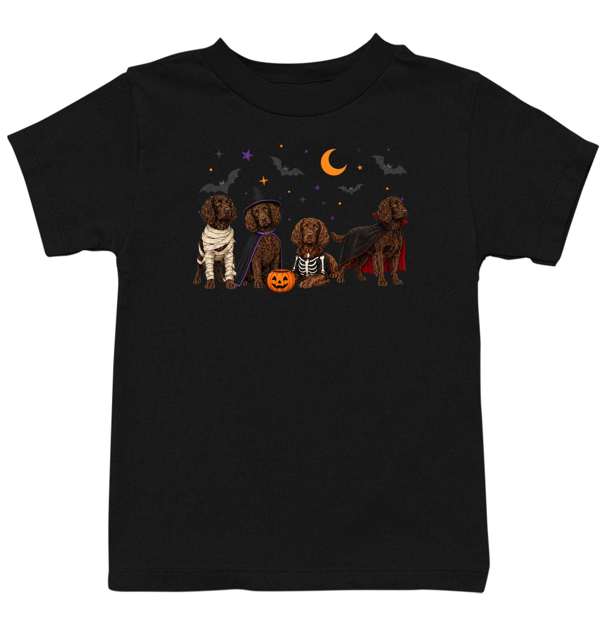 Boykin Spaniel Halloween Lineup - Kids Unisex T-Shirt