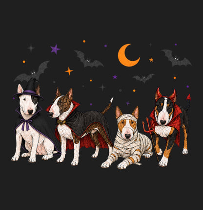 Bull Terrier Halloween Lineup - Adult Tri-Blend T-Shirt