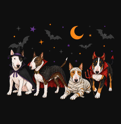 Bull Terrier Halloween Lineup - Adult Unisex Crewneck Sweatshirt