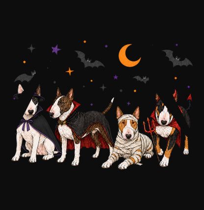 Bull Terrier Halloween Lineup - Adult Unisex Hoodie