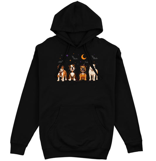 Bulldog Halloween Lineup - Adult Unisex Hoodie