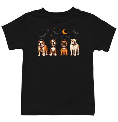 Bulldog Halloween Lineup - Kids Unisex T-Shirt