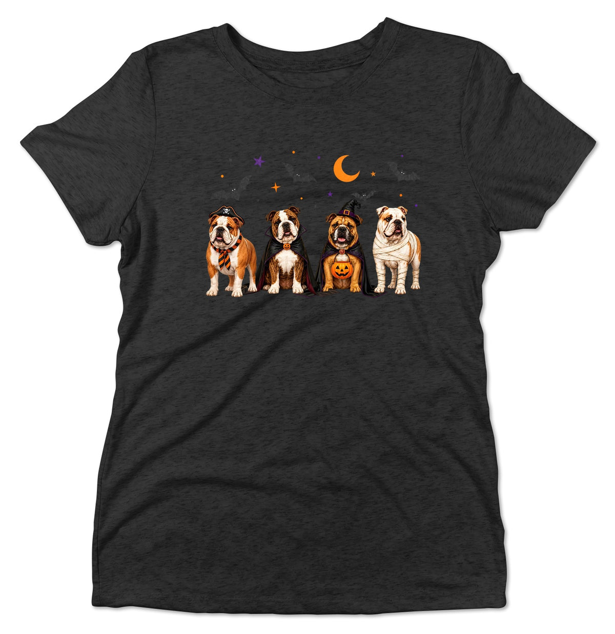 Bulldog Halloween Lineup - Women's Tri-Blend T-Shirt