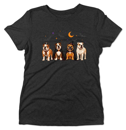 Bulldog Halloween Lineup - Women's Tri-Blend T-Shirt