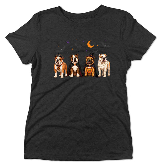 Bulldog Halloween Lineup - Women's Tri-Blend T-Shirt