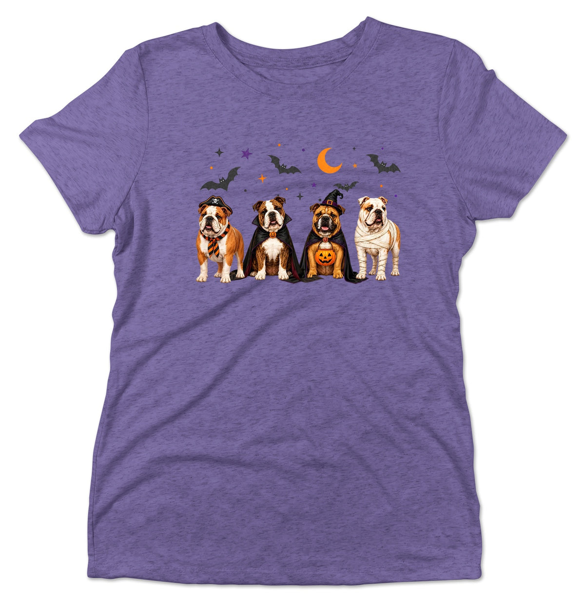Bulldog Halloween Lineup - Women's Tri-Blend T-Shirt