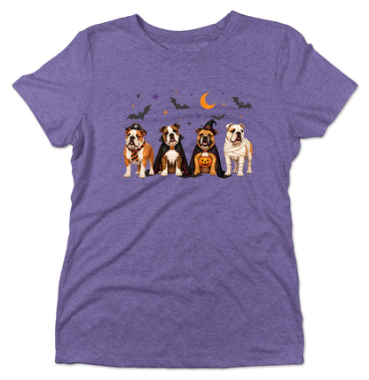 Bulldog Halloween Lineup - Women's Tri-Blend T-Shirt