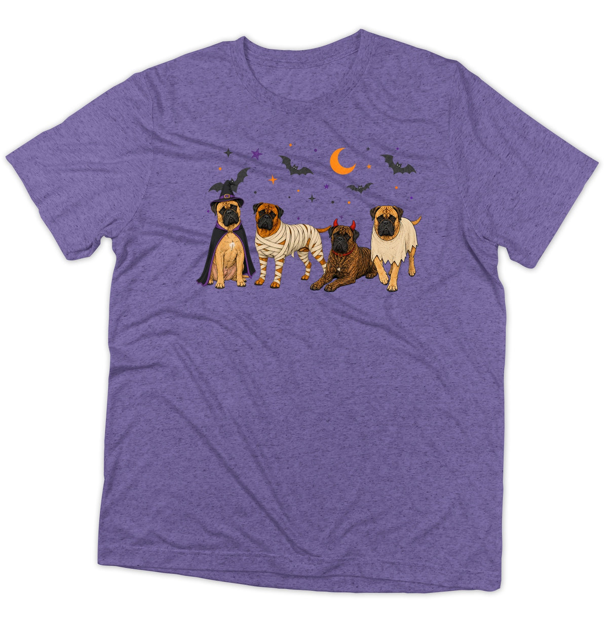 Bullmastiff Halloween Lineup - Adult Tri-Blend T-Shirt
