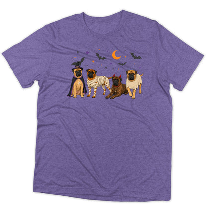 Bullmastiff Halloween Lineup - Adult Tri-Blend T-Shirt