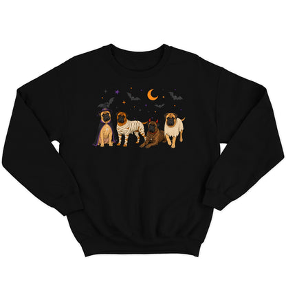 Bullmastiff Halloween Lineup - Adult Unisex Crewneck Sweatshirt
