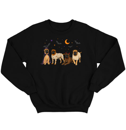 Bullmastiff Halloween Lineup - Adult Unisex Crewneck Sweatshirt