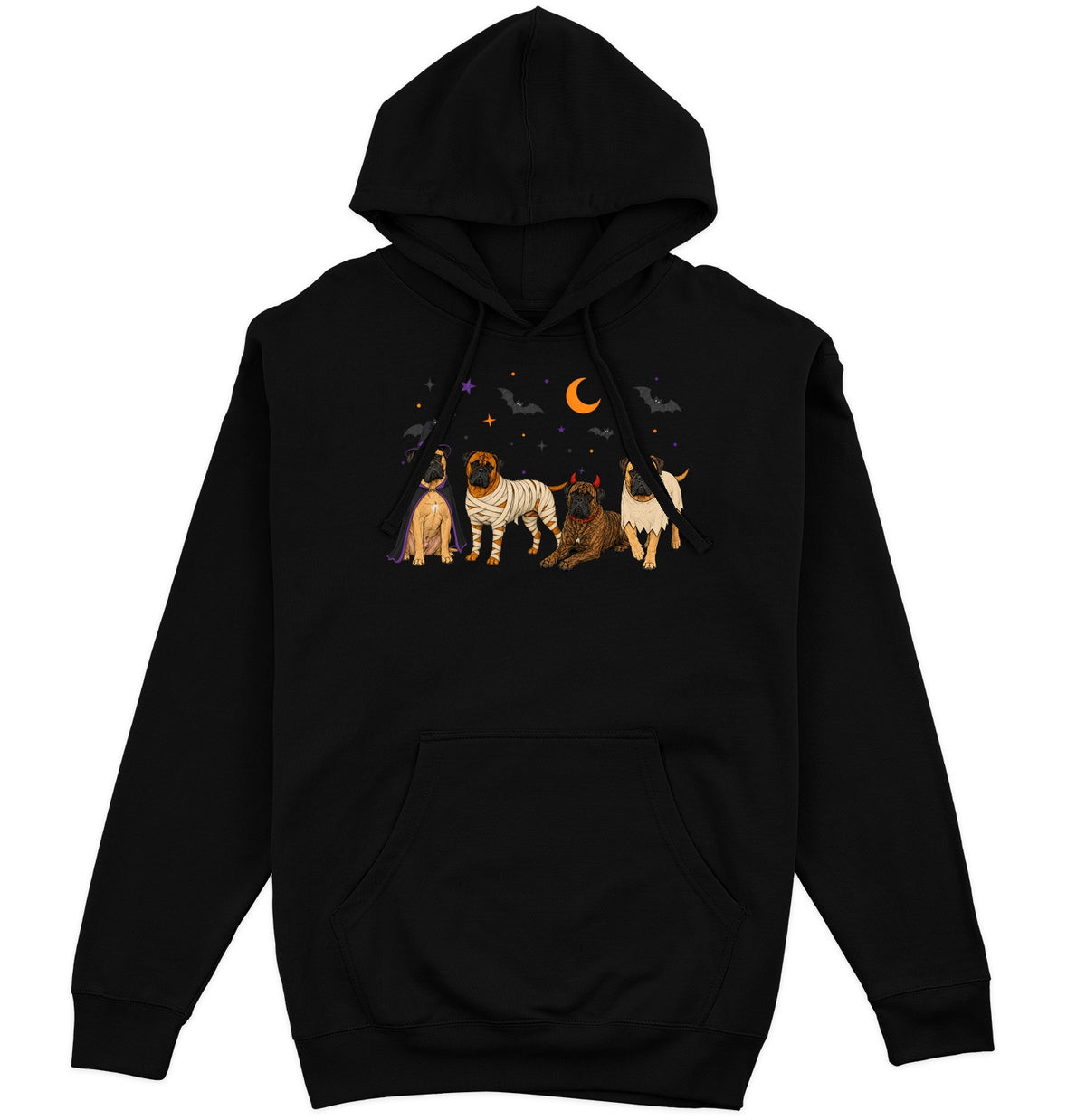 Bullmastiff Halloween Lineup - Adult Unisex Hoodie