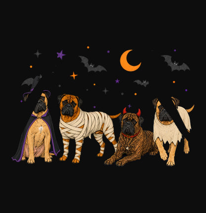 Bullmastiff Halloween Lineup - Adult Unisex Hoodie
