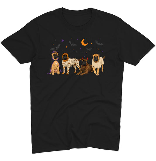 Bullmastiff Halloween Lineup - Adult Unisex T-Shirt