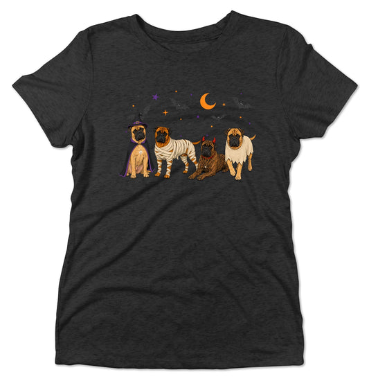 Bullmastiff Halloween Lineup - Women's Tri-Blend T-Shirt