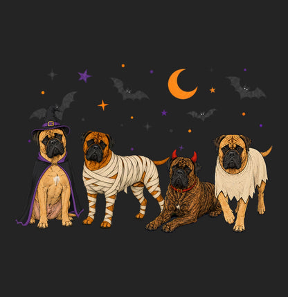 Bullmastiff Halloween Lineup - Women's Tri-Blend T-Shirt