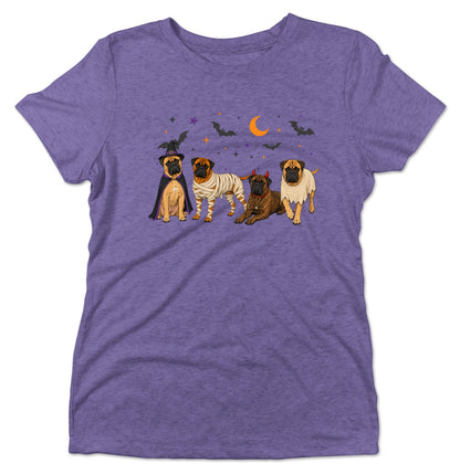 Bullmastiff Halloween Lineup - Women's Tri-Blend T-Shirt