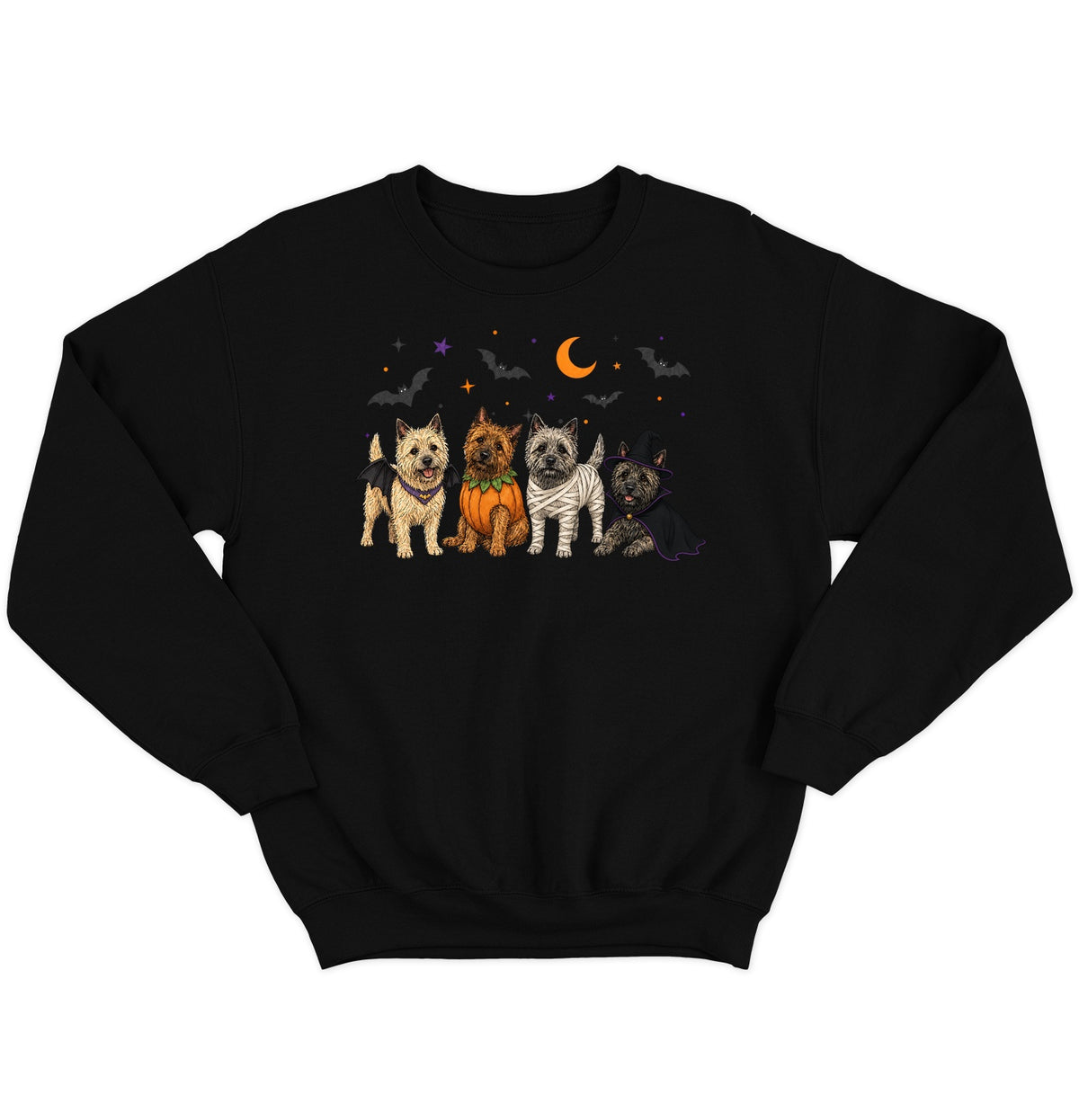 Cairn Terrier Halloween Lineup - Adult Unisex Crewneck Sweatshirt
