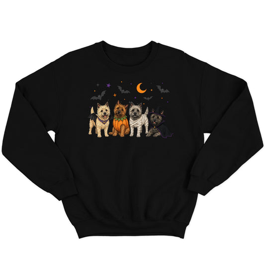 Cairn Terrier Halloween Lineup - Adult Unisex Crewneck Sweatshirt