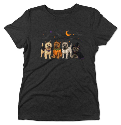 Cairn Terrier Halloween Lineup - Women's Tri-Blend T-Shirt