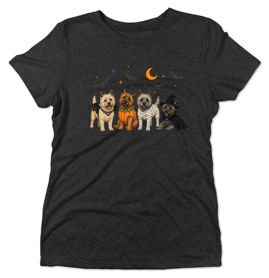 Cairn Terrier Halloween Lineup - Women's Tri-Blend T-Shirt