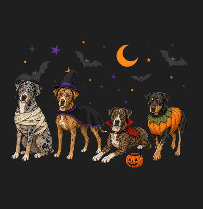 Catahoula Leopard Dog Halloween Lineup - Adult Tri-Blend T-Shirt