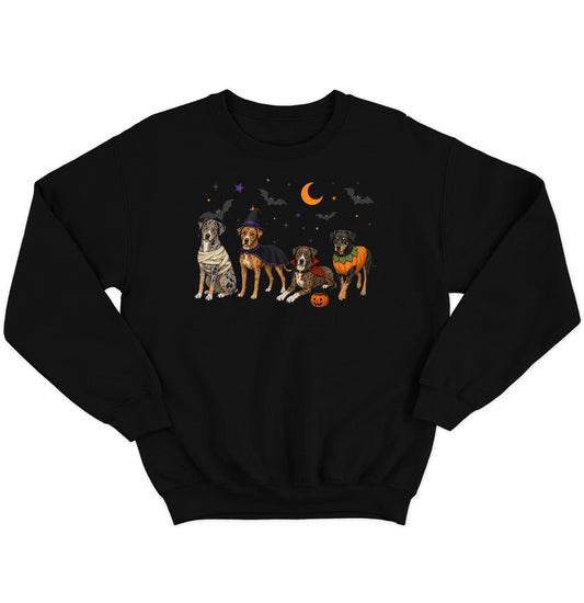 Catahoula Leopard Dog Halloween Lineup - Adult Unisex Crewneck Sweatshirt