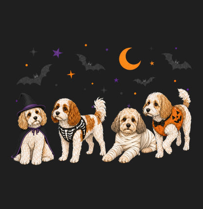 Cavachon Halloween Lineup - Adult Tri-Blend T-Shirt
