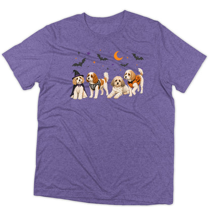 Cavachon Halloween Lineup - Adult Tri-Blend T-Shirt