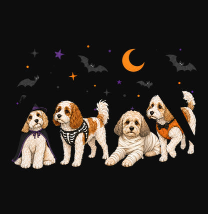 Cavachon Halloween Lineup - Adult Unisex Hoodie