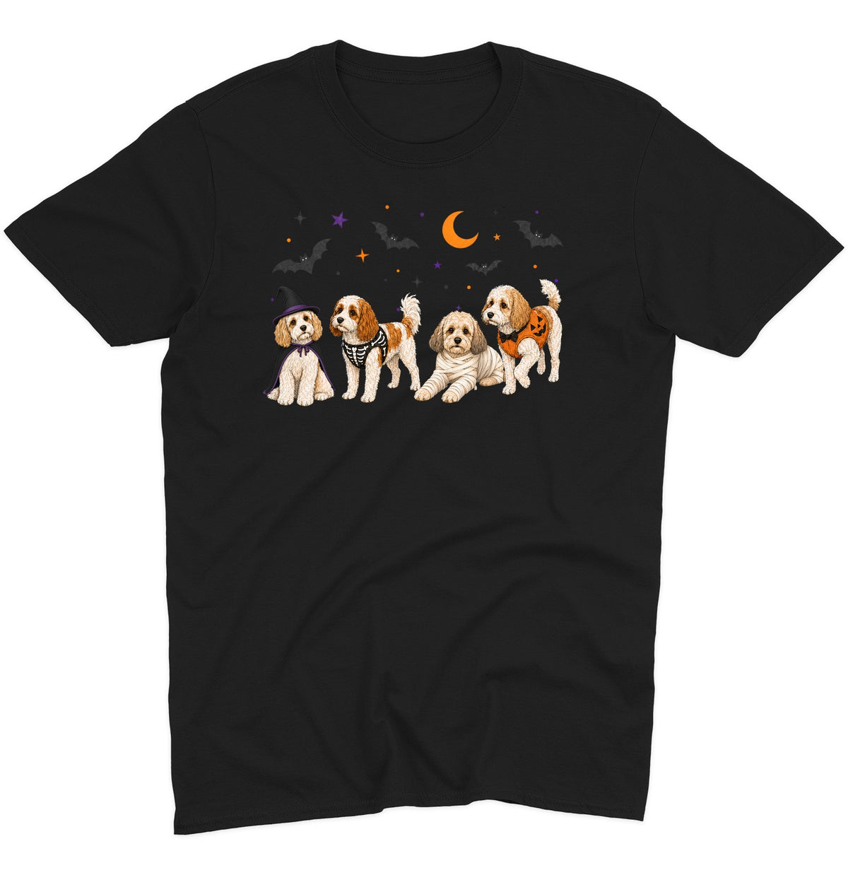 Cavachon Halloween Lineup - Adult Unisex T-Shirt