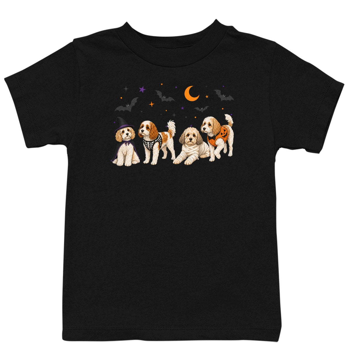 Cavachon Halloween Lineup - Kids Unisex T-Shirt