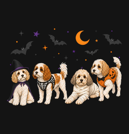 Cavachon Halloween Lineup - Kids Unisex T-Shirt