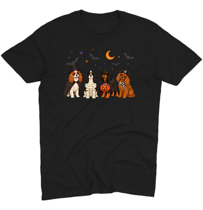 Cavalier King Charle Spaniel Halloween Lineup - Adult Unisex T-Shirt