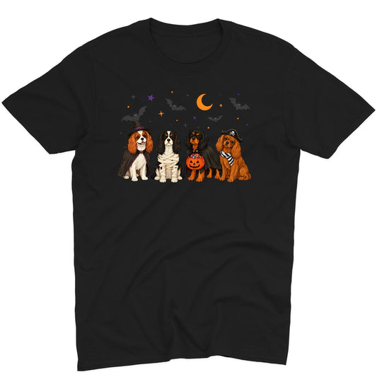 Cavalier King Charle Spaniel Halloween Lineup - Adult Unisex T-Shirt
