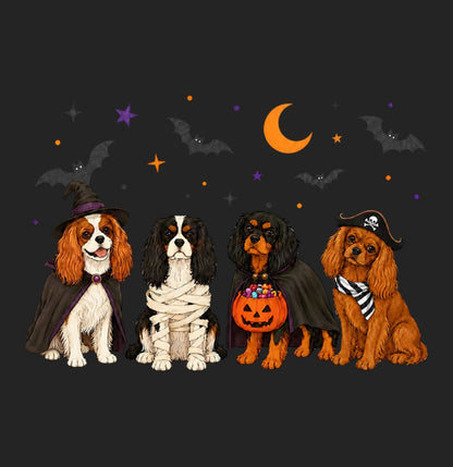 Cavalier King Charle Spaniel Halloween Lineup - Women's Tri-Blend T-Shirt