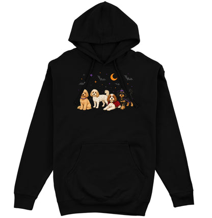 Cavapoo Halloween Lineup - Adult Unisex Hoodie
