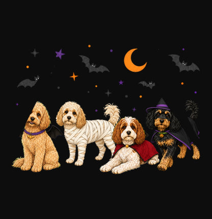 Cavapoo Halloween Lineup - Adult Unisex Hoodie