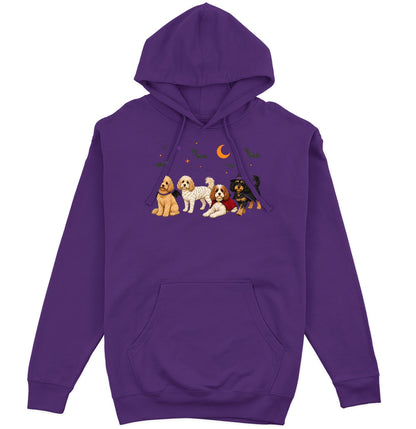 Cavapoo Halloween Lineup - Adult Unisex Hoodie