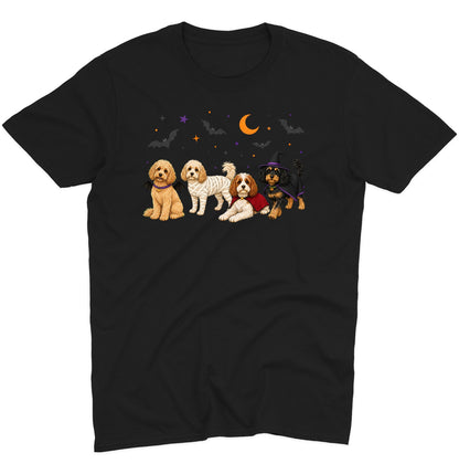 Cavapoo Halloween Lineup - Adult Unisex T-Shirt