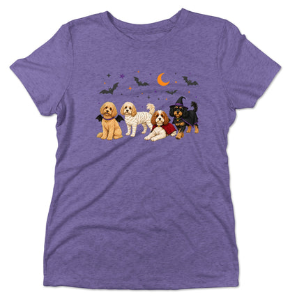 Cavapoo Halloween Lineup - Women's Tri-Blend T-Shirt