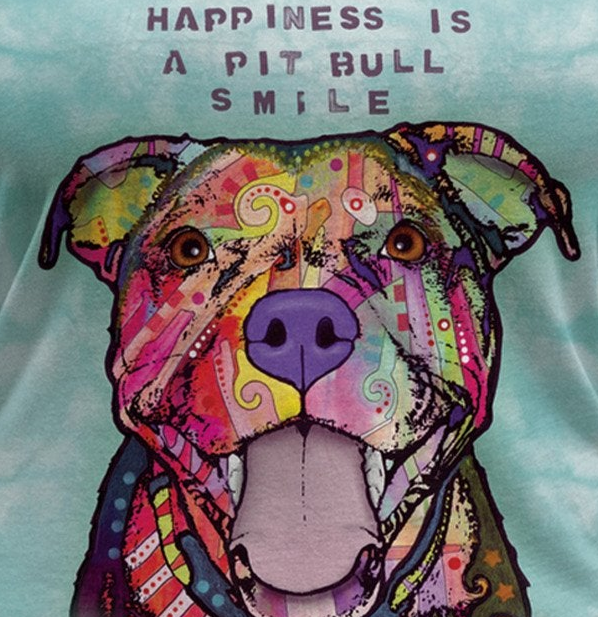 Pit Bull Smile - Women's Tri-Blend V-Neck T-Shirt