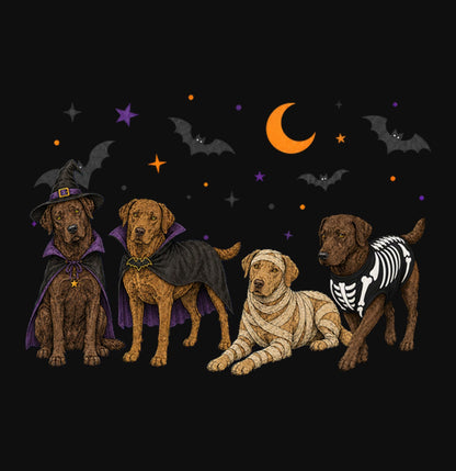Chesapeake Bay Retriever Halloween Lineup - Adult Unisex Crewneck Sweatshirt