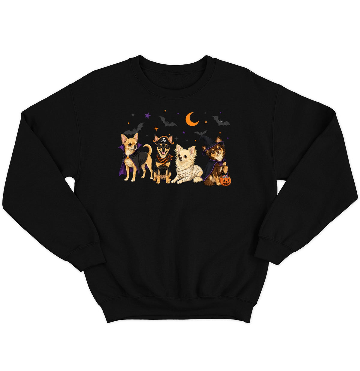 Chihuahua Halloween Lineup - Adult Unisex Crewneck Sweatshirt