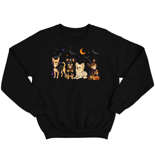 Chihuahua Halloween Lineup - Adult Unisex Crewneck Sweatshirt