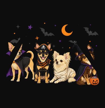 Chihuahua Halloween Lineup - Adult Unisex Hoodie